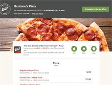 Tablet Screenshot of harrisonpizza.com